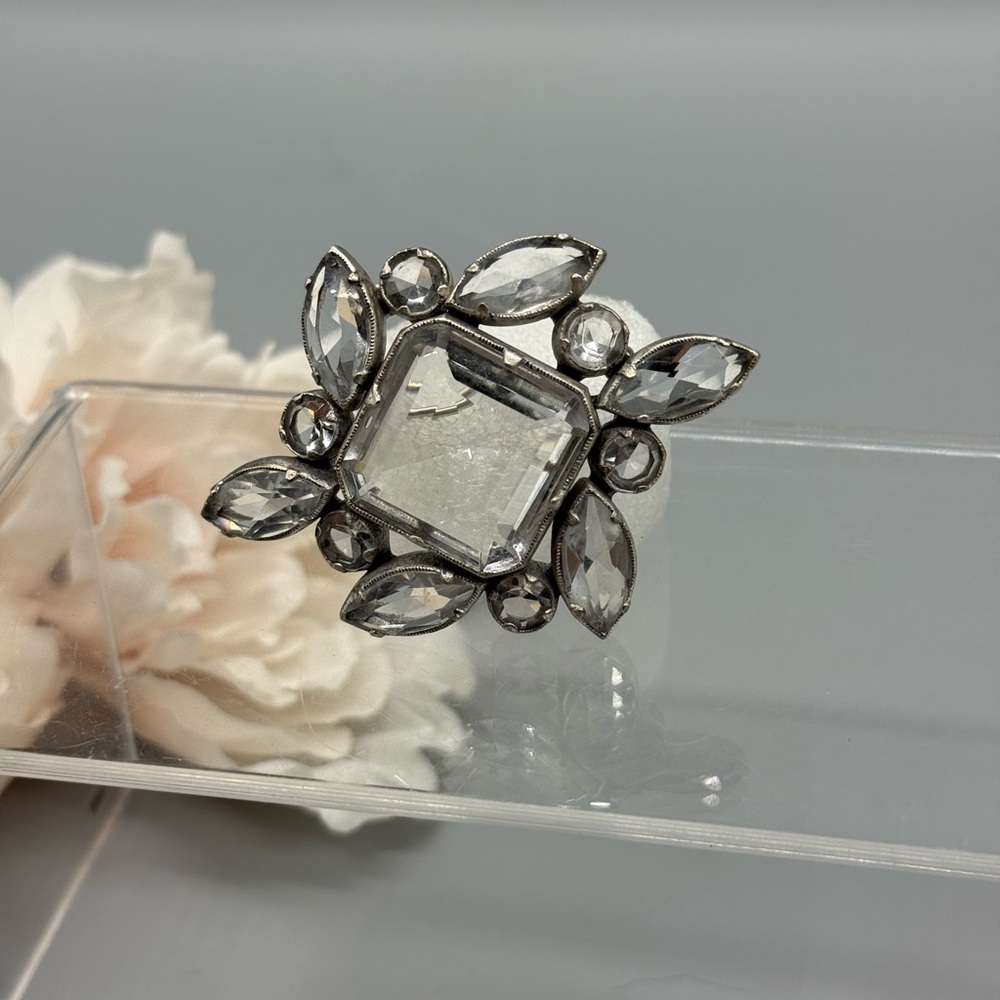 Elegant Silver Crystal Vintage Brooch by Kenneth Cole